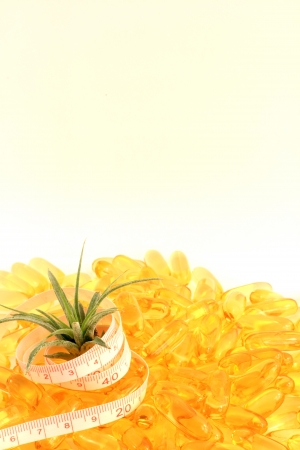 Cod liver oil and treeの写真素材