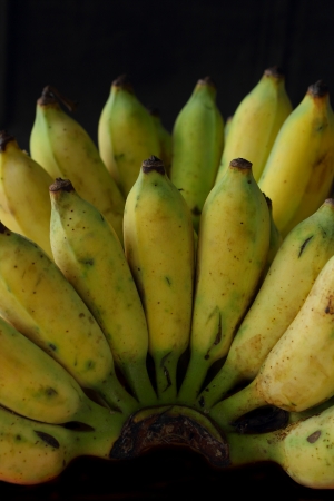 Banana on black background の写真素材