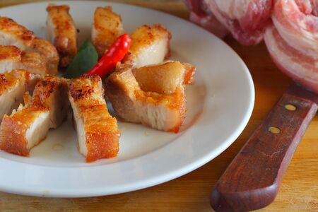 Streaky pork friedの写真素材