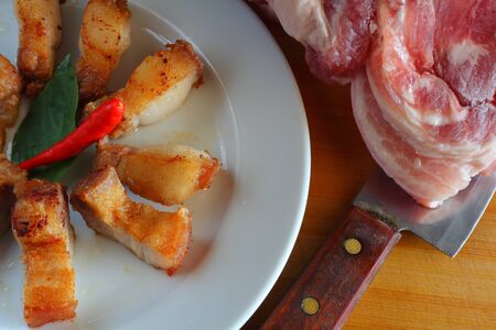 Streaky pork friedの写真素材