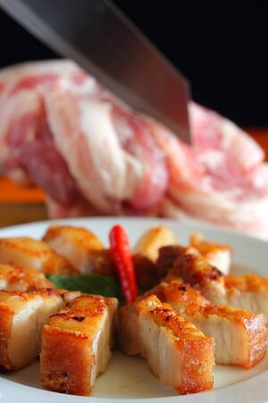 Streaky pork friedの写真素材