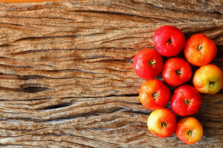Cherry on old wood の写真素材