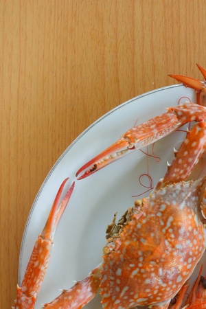 Crab on plate の写真素材