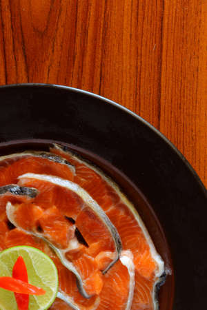 Salmon sashimiの写真素材