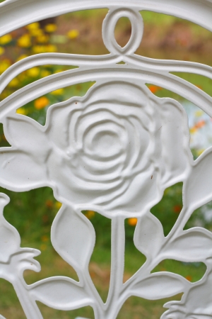 chair in garden の写真素材