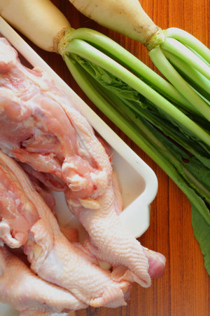 Chicken soup stockの写真素材