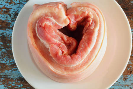 Heart streaky porkの写真素材