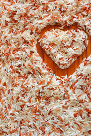 Red rice and heartの写真素材