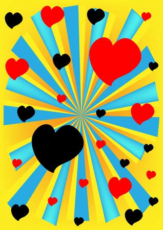 Black and red heart backgroundのイラスト素材