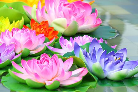 Beautiful lotus of artificial flowersの写真素材