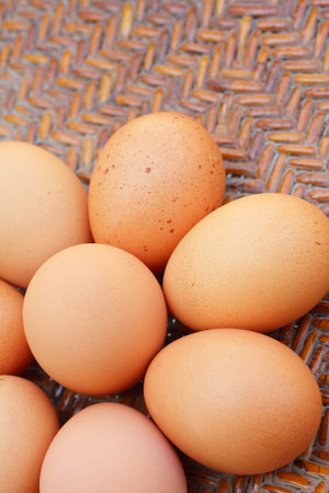 Eggs on wood