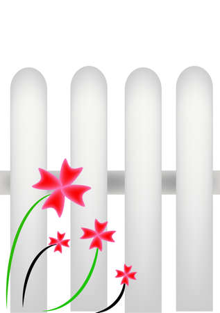Pink flowers for fence のイラスト素材
