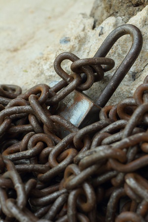 Padlock with chain.の写真素材