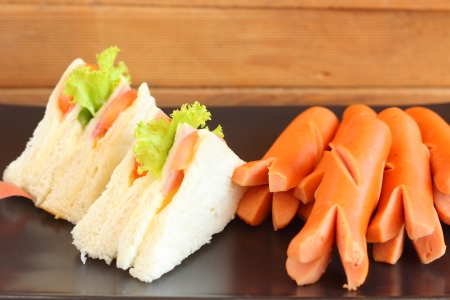 Sandwich with sausageの写真素材