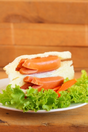 Sandwich with sausageの写真素材
