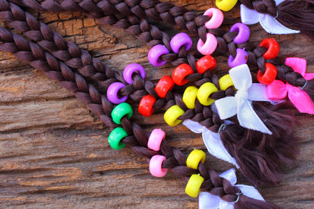 Braid decorated with beads