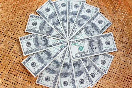Many dollars banknotes - USD paper currencyの写真素材
