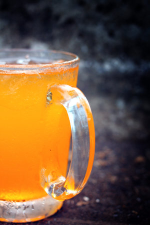 Orange juice in a glass.の写真素材