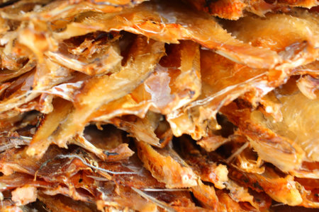 Dry fish in the market