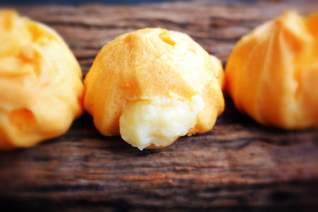 Close up of cream Puffs