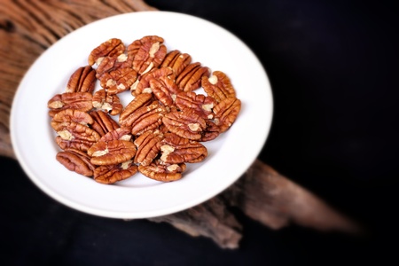 Close up brown pecan nutの写真素材