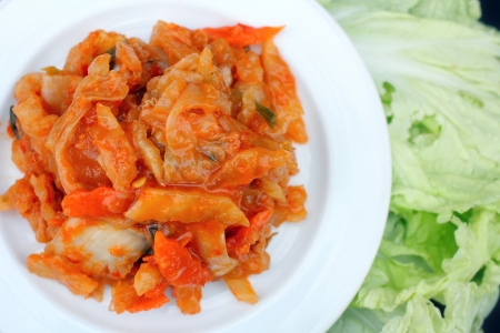 Kimchi cabbage and chili. - korean foodの写真素材