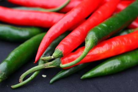Close up of dry chili background texture