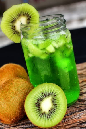 kiwi drink and fresh fruitの写真素材
