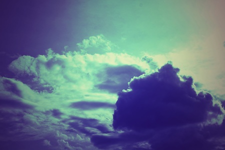 Stormy clouds on spring - overcast skyの写真素材