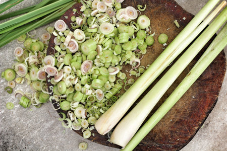 Close up of lemon grassの写真素材