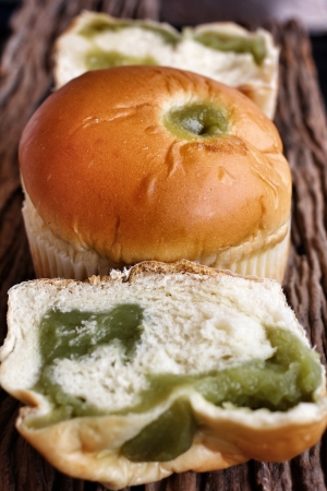 Green tea bread japanese foodの写真素材