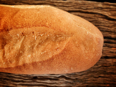 French bread on the wood