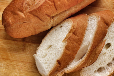 French bread on the wood