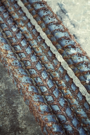 Close up steel rod backgroundの写真素材