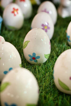 colorful painted easter eggsの写真素材