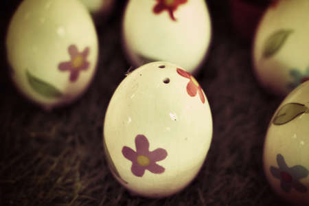 colorful painted easter eggsの写真素材