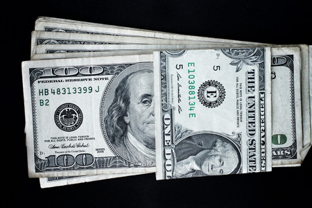 Many dollars banknotes の写真素材