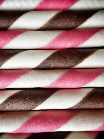 Wafer roll sticks on black backgroundの写真素材