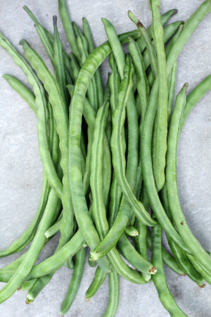 long bean on gray background