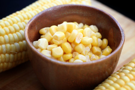 canned corn in the bowl