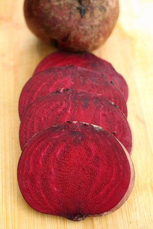 Close-ups of fresh beetroot.