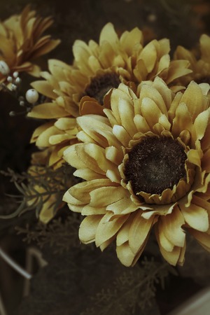 Beautiful sunflower of artificial flowersの写真素材