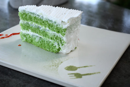 Piece of cake on the plate.の写真素材