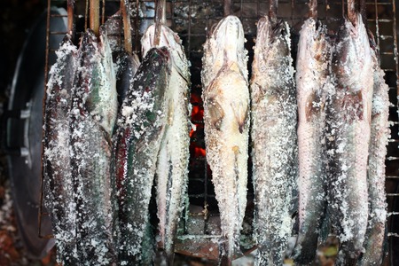 BBQ fish in the marketの写真素材
