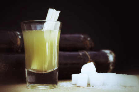 Drinks of sugar cane and sugar cubesの写真素材