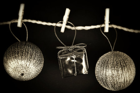 christmas ball on black background