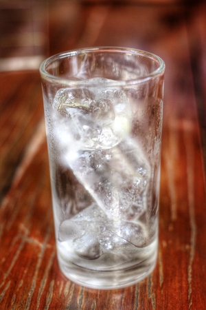 ice cubes on wood backgroundの写真素材