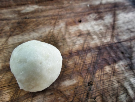 Close-up of fish meat ballsの写真素材