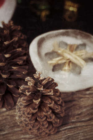 star-shaped in the ice and decoration of christmas dayの写真素材