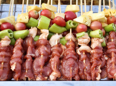 Bar-B-Q or BBQ grill of meatの写真素材